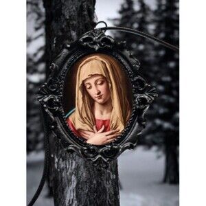 Madonna in Prayer Pendant - Religious Prayer Necklace ChristianCatholic Giovanni